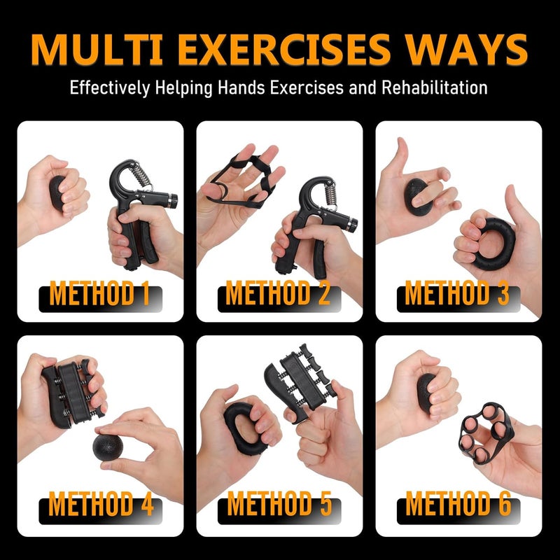 JKSHMYT Grip Strength Trainer Kits (5 Pack), Adjustable Resistance Forearm Strengthener, Hand Gripper Strengthener for Muscle Building - Image 3